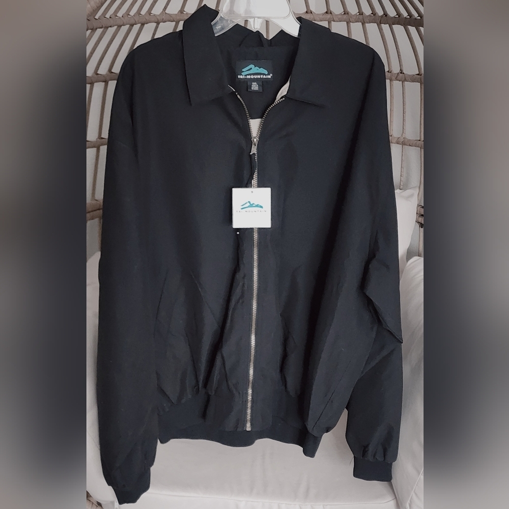 Tri-mountain Men's Black Jacket Zip Close Pockets Size 3XL (NWT)